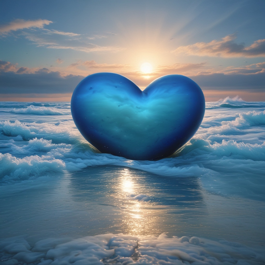 Embraced by eternity of blue, heart just drifts calmly, quietly.